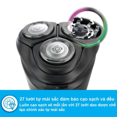 Máy cạo râu khô và ướt cao cấp, thương hiệu Hà Lan Philips S3206/09 - Hàng Chính Hãng ( Bảo Hành 24 tháng)