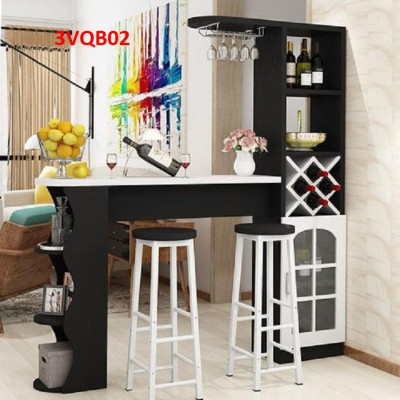 Quầy bar mini, quầy bar kiêm vách ngăn phòng khách nhà bếp 3VQB02 ( Không kèm ghế )