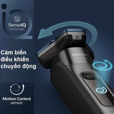 Máy cạo râu khô và ướt Series 7000 cao cấp Thương hiệu Philips Hà Lan Norelco S7788 - Hàng Nhập Khẩu