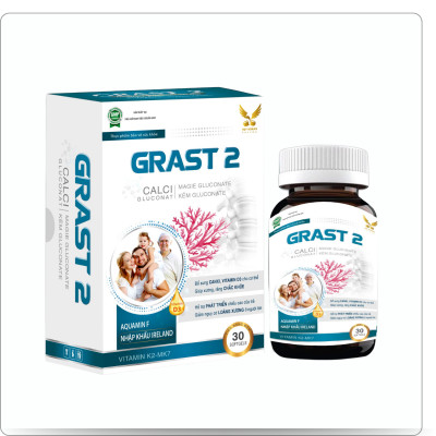  [TPBVSK] GRAST 2 – Viên uống Hỗ trợ bổ sung canxi hữu cơ (Lọ 30 viên)