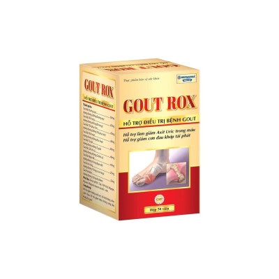 Viên gút thảo dược GOUT ROX HDPHARMA giảm acid uric, giảm gút, giảm sưng đau khớp - Chai 50 viên