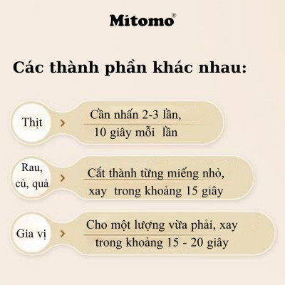 Máy xay ăn dặm cho bé, xay thịt đa năng Mitomo MT-350 - Hàng chính hãng
