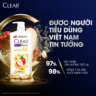 Dầu Gội Clear Thảo Dược Nuôi Dưỡng Da Đầu Từ Gốc, Sạch Gàu Và Giảm Gãy Rụng 630g - Gừng & Hoa Cúc
