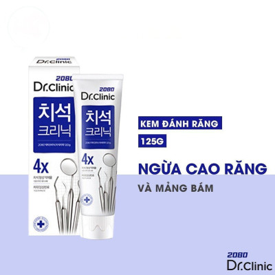 Kem Đánh Răng Hàn Quốc  2080 DR.CLINIC Đánh Bay Mảng Bám, Giảm Ê Buốt, Ngăn Ngừa Hơi Thở Có Mùi 125gr