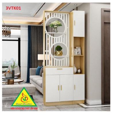 Vách ngăn phòng khách nhà bếp, Tủ kệ vách ngăn phòng 3VTK01 - Nội thất lắp ráp Viễn Đông ADV
