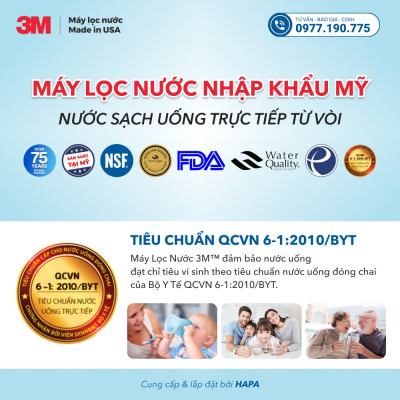 [SIÊU TỐC] Máy Lọc Nước 3M ICE140-S cho Gia Đình, Văn Phòng, Nhà Hàng, Quán Cà phê - Hàng Chính Hãng 3M, Nhập Khẩu Mỹ