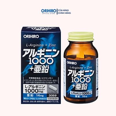 Viên uống tăng cường sinh lý nam giới L-Arginine 1000mg và Zinc Orihiro 120 viên
