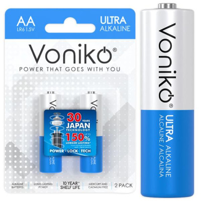 Vỉ 2 Pin Kiềm AA Alkaline - Voniko
