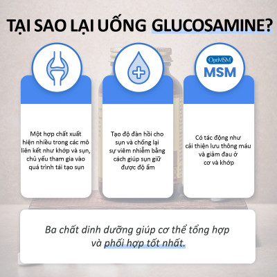 NHẬP KHẨU USA CHÍNH HÃNG - Viên uống hỗ trợ bôi trơn xương khớp, tăng cường độ đàn hồi tế bào sụn Solgar Glucosamine Condrotin MSM 