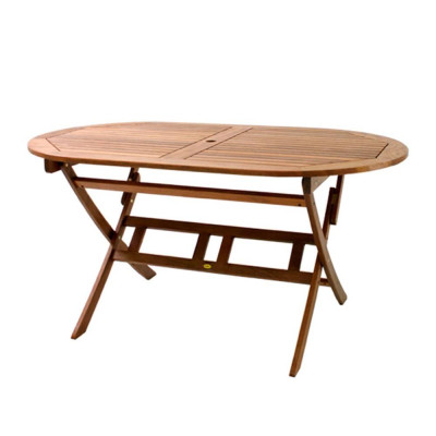 Bàn Xếp Oval Papua IBIE NT4006 (130 x 130 x 72 cm) - Nâu