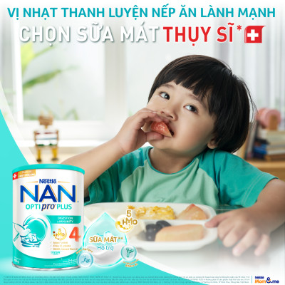 Bộ 2 lon Sữa bột Nestlé NAN OPTIPRO PLUS 4 800g/lon với 5HMO Giúp tiêu hóa tốt