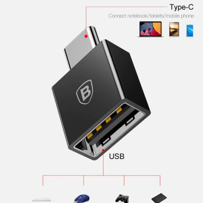 Đầu chuyển OTG Baseus USB Type C sang USB Full size (TYPE C- USB)/ (USB-TYPE C)/ (TYPE C-MICRO)- Hàng chính hãng