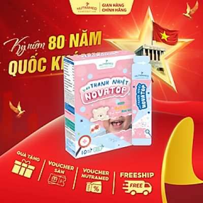 Siro Novatop hỗ trợ thanh nhiệt, mát gan, giảm nhiệt miệng cho bé (10 gói) - Nutramed