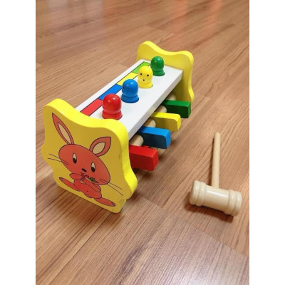 Đồ chơi gỗ - Đồ chơi đập chuột con thỏ vui nhôn- Đập chuột