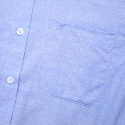 Áo Sơ Mi Nam Xanh Dương Ngắn Tay Thương Hiệu Anton Công Sở Trung Niên Vải Sợi Tre Họa Tiết In YGD561