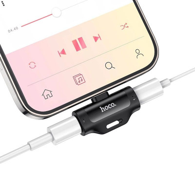 Đầu chuyển đổi âm thanh chân ip sang 2 cổng ip vừa sạc vừa nghe nhạc,dòng sạc 2A LS31 - Hàng chính hãng