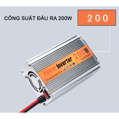 Bộ Chuyển Đổi Nguồn Điện DC 12V Sang AC 110V/220V 200W Cho Xe Ô Tô Cao Cấp - Hàng Nhập Khẩu