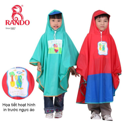 Áo Mưa Cánh Dơi Trẻ Em Cao Cấp, RANDO Chính Hãng, Nhựa An Toàn Sức Khỏe, Không Thấm Nước