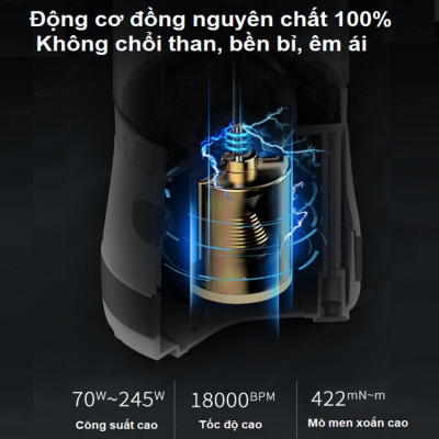 Máy xay hạt cà phê, sinh tố và đá viên cầm tay dùng pin thương hiệu Mỹ HiBREW G2 cao cấp - Hàng Nhập Khẩu