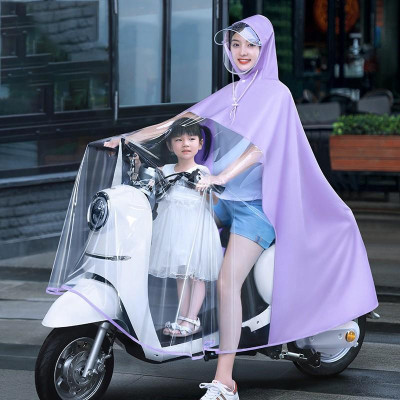 Áo mưa nửa trước trong suốt cho Mẹ và Bé,Vành đôi có thể tháo rời, vải mềm và nhanh khô
