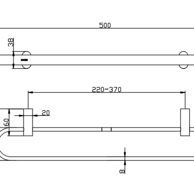 Thanh vắt khăn đôi phòng tắm 50cm dòng Alisa Moen - ACC2402