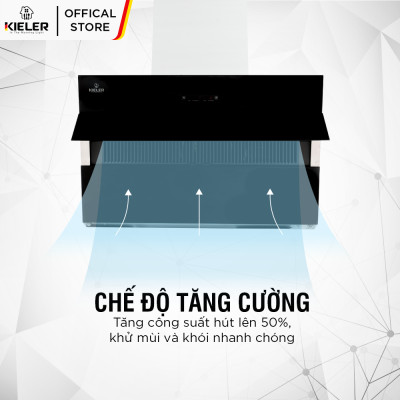 Máy hút mùi KIELER KL-SUPER960 công suất hút cao, không gây tiếng ồn, kiểu vát kính sang trọng, điều khiển bằng cử chỉ - Hàng Chính Hãng