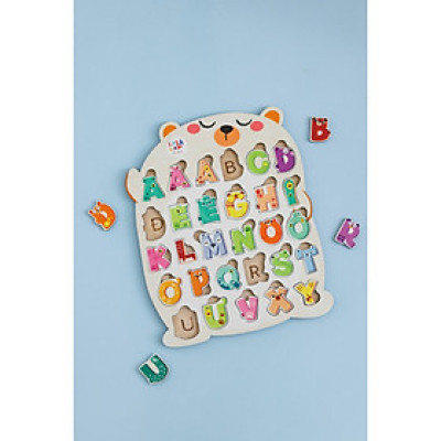 Bảng Gỗ Xếp Hình Song Ngữ Lalapuzzle Chữ Cái Động Vật Rau Củ Quả Cho Bé – Lalala Baby