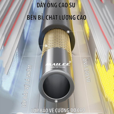 Bơm Tay Xe Đạp SP-P32 với tay cầm chống trượt, đầu bơm đa van 160PSI, Đa Dụng cho Xe Đạp, Xe máy, Xe Ô Tô, lõi nhôm bên trong, kín chống ngược khí - Mai Lee