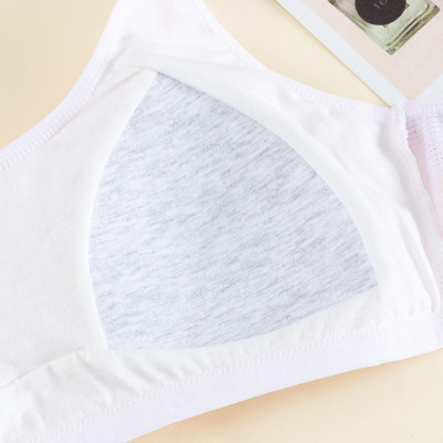 Áo Lót Nữ Áo Lá Học Sinh Cotton Trơn Mút Liền Thông Hơi Cài Sau 3 Móc 1387