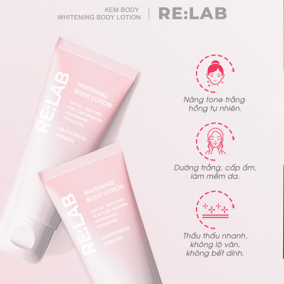 Kem body RE:LAB Whitening Body Lotion 200ml , Nâng tone dưỡng trắng da, làm đều màu da