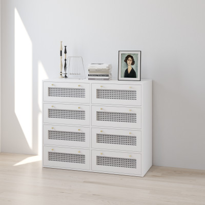 HAPPY FURNITURE , Tủ lưu trữ 8 ngăn kéo - MAY , THK_304 , 110cm x 45cm x 93cm DxRxC