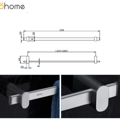 Thanh vắt khăn đơn nhà tắm 65cm dòng Alisa Moen - ACC2403