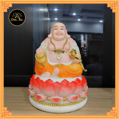 Tượng phật di lặc Như Ý may mắn cao 27cm tượng phong thủy trang trí đồ thờ cúng - shop Diệu Tâm