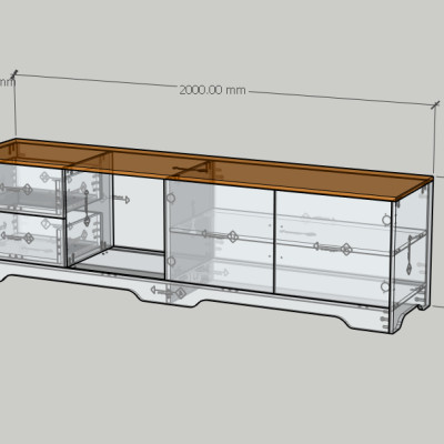 HAPPY FURNITURE , Kệ TV 2 cửa mở 2 ngăn kéo - SAFA , KTV_112 , 200cm x 45cm x 55cm DxRxC