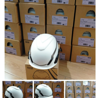 Nón BHLĐ V- Gard H1, màu trắng, nút vặn và dây quai nón, có lỗ thông hơi và không lỗ thông hơi Hiệu MSA