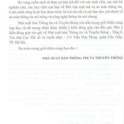 Mật Mã Và An Toàn Thông Tin - Lý Thuyết Và Ứng Dụng
