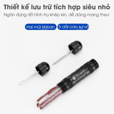 Vá Lụi Mini Xe đạp cho lốp xe không săm bỏ túi CB-9904 chất liệu nhôm nguyên khối, chắc chắn, chiều dài chỉ 9.6cm (tặng kèm thêm 5 sợi vá)  - Mai Lee