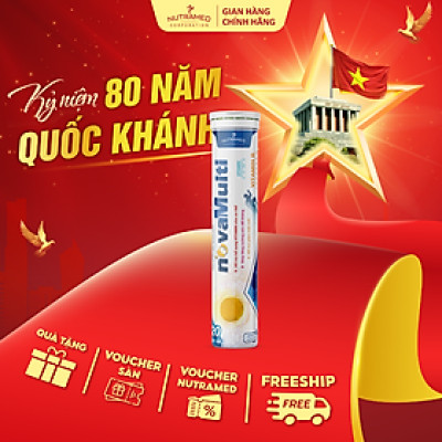 Viên sủi NovaMulti bổ sung vitamin và khoáng chất, hỗ trợ tăng cường sức đề kháng, giảm mệt mỏi (20 viên) - Nutramed