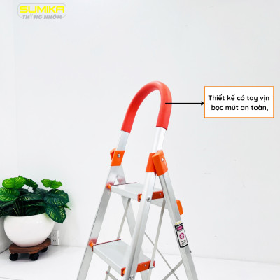Thang nhôm ghế gia đình 5 bậc SUMIKA SK305 - Chiều cao 1.68m, tải trọng 150kg