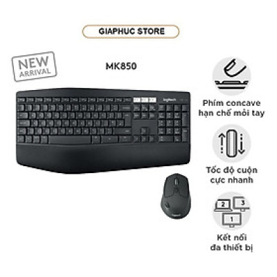 Bộ bàn phím chuột không dây Logitech MK850 - Hàng Chính Hãng