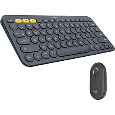 Bộ bàn phím không dây Logitech K380 Xám + Chuột không dây Logitech M350 Xám - Hàng chính hãng