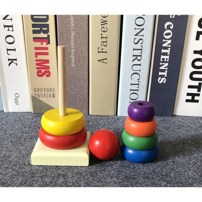 Tháp Cầu Vòng Bằng Gỗ Cho Bé Loại Nhỏ - Đồ Chơi Gỗ Thông Minh Đồ Chơi Mầm Non