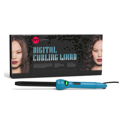 Máy Uốn Tóc Kỹ Thuật Số PYT Digital Curling Wand 19mm - Công Nghệ Nhiệt Hồng Ngoại Xa - Màu Xanh - Kèm Găng Tay Chịu Nhiệt