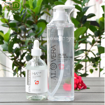 Combo Siêu Cấp Ẩm HA Plus 100ml Và Gel Lô Hội Aloevera Tặng 50g Mặt Nạ Dẻo (Hàng Chính Hãng)