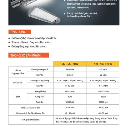 Đèn năng lượng mặt trời SKI SKL120W