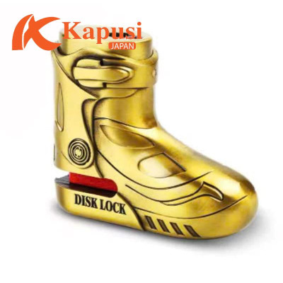 Khóa Đĩa Xe Chống Cắt Thép Không Gỉ Hình Giày - Bảo Mật 10 Lớp, 4 Chìa