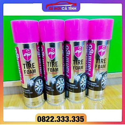  Chính Hãng -  Xịt Bọt Vệ Sinh Dưỡng Vỏ Lốp Ô Tô 3in1 Flamingo F003 500ml