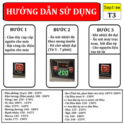 Máy ép dầu thực vật chuyên nghiệp nâng cấp hoàn toàn thương hiệu cao cấp Septree T3 - Năng suất 6-9kg/giờ - Hàng chính hãng
