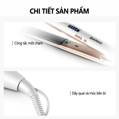 Máy Uốc Tóc Đa Năng Kết Hợp Duỗi Và Là Tóc 3 in 1 Damas D6120 - Thiết Kế Sang Trọng Cao Cấp Với 4 Mức Tạo Kiểu Thông Minh - Hàng Chính Hãng