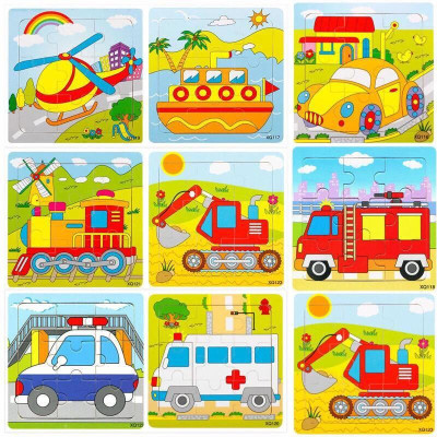 Bộ 10 Tranh Ghép Gỗ 2D Cho Bé Tập Ghép Hình Sáng Tạo